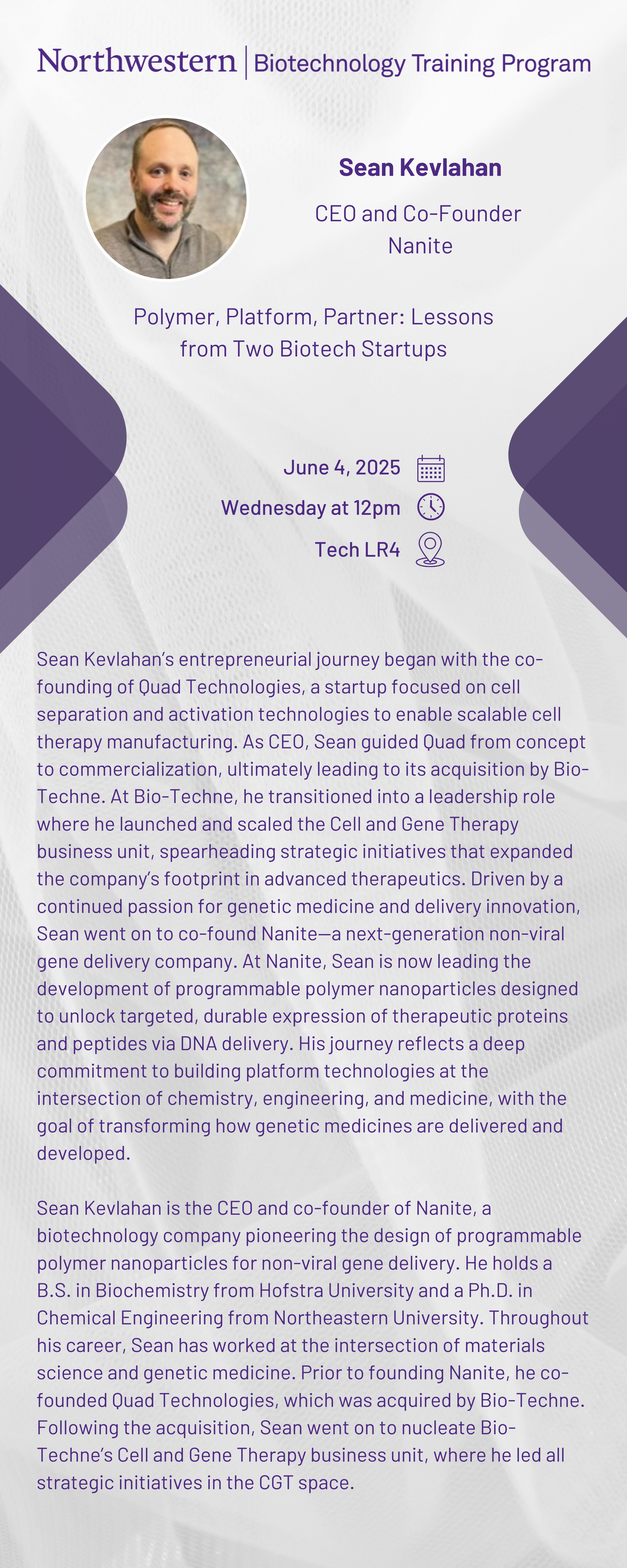 Sean Kevlahan Seminar Flyer